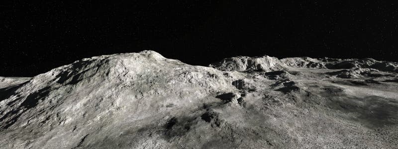 Fond lunaire de panorama de paysage de lune photo libre de droits