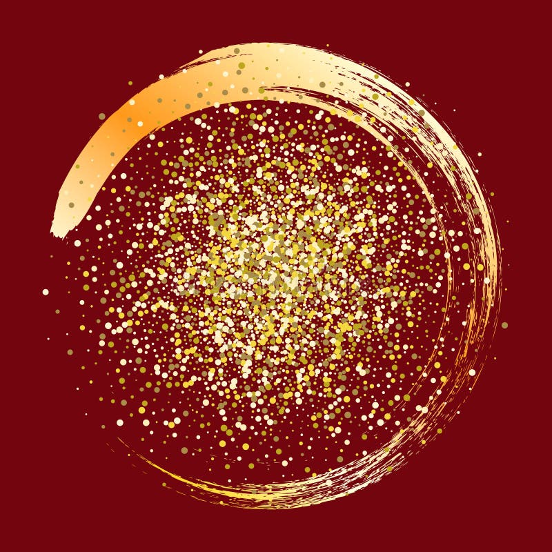 Fond luxueux d'or rouge Cercle d'or de brosse illustration de vecteur Fond luxueux d'or rouge Cercle d'or de brosse illustration de vecteur