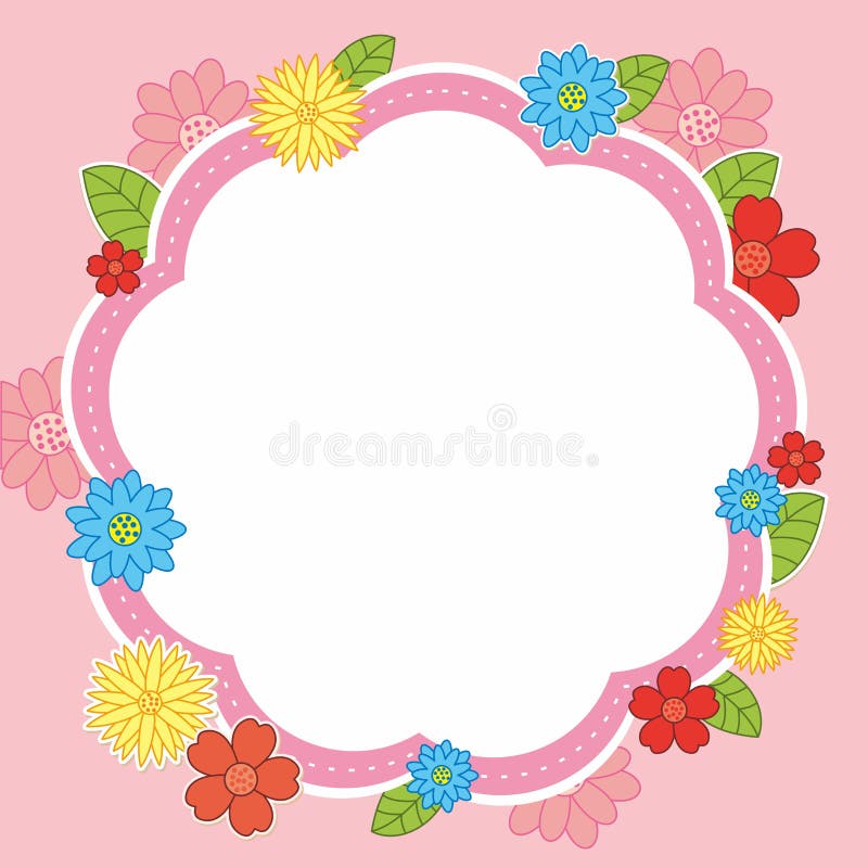 Fond mignon coloré vide de conception de cadre de fleur illustration libre de droits Fond mignon coloré vide de conception de cadre de fleur illustration libre de droits