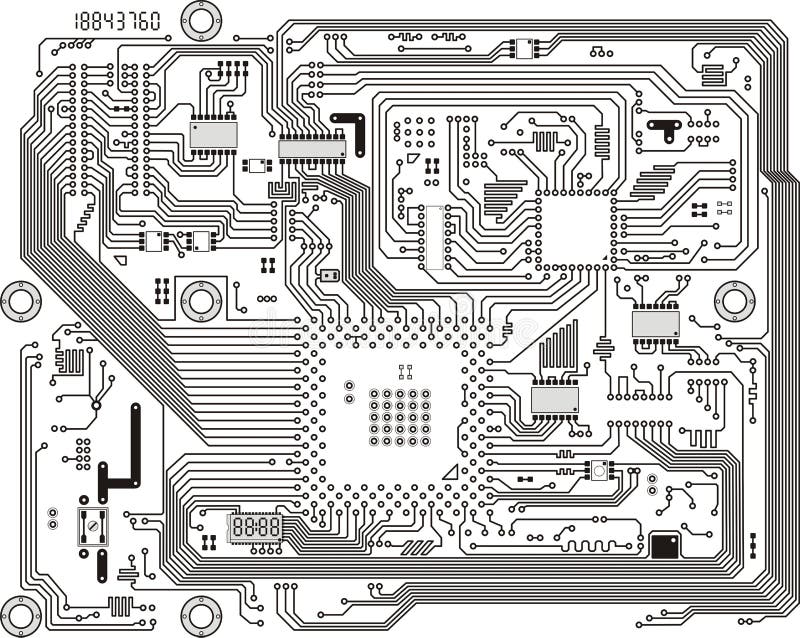 Electronic industrial modern circuit board vector background. Electronic industrial modern circuit board vector background