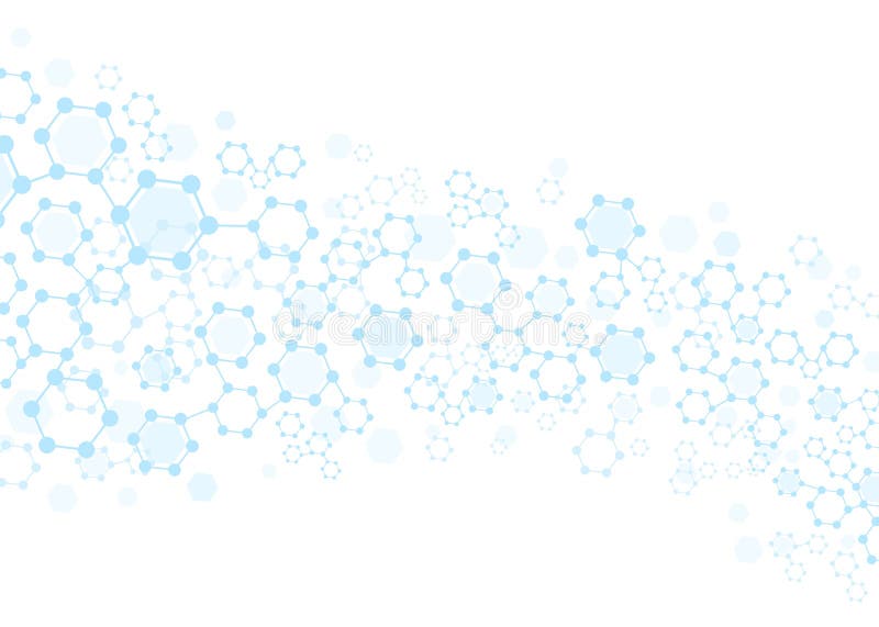 Fond molecular. structură hexagonală care conectează linii și puncte ale rețelei științifice a rețelei moleculare vector illustration