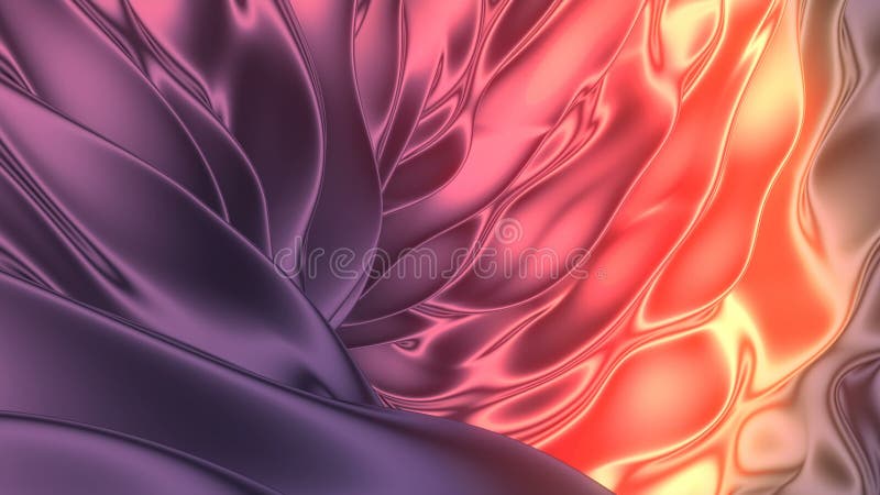 Fond métallique courbe coloré animation en boucle transparente rendu 3d 4k illustration libre de droits