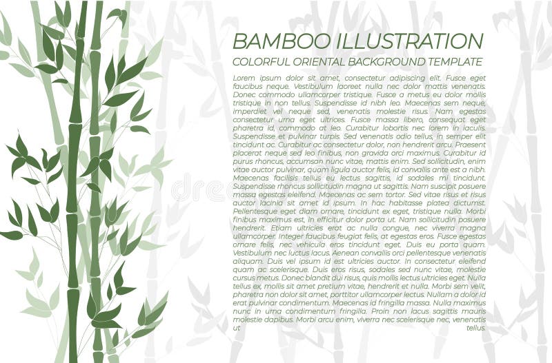 Fond natural de bambus vector - eșantion de banderolă verde colorată verde. stock illustration