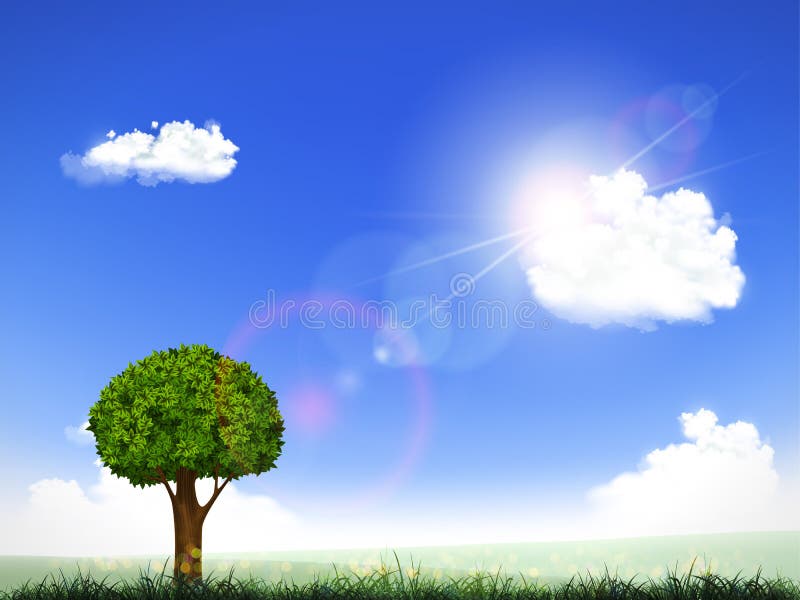 Fond naturel avec les nuages et le soleil illustration libre de droits Fond naturel avec les nuages et le soleil illustration libre de droits