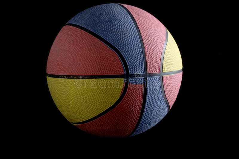 Fond negru tricolor pentru baschet izolat. stock images