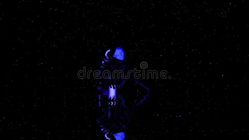 Fond noir avec poussière blanche brillante. conception. une silhouette jaune et bleu vif assise dans l'animation et banque de vidéos