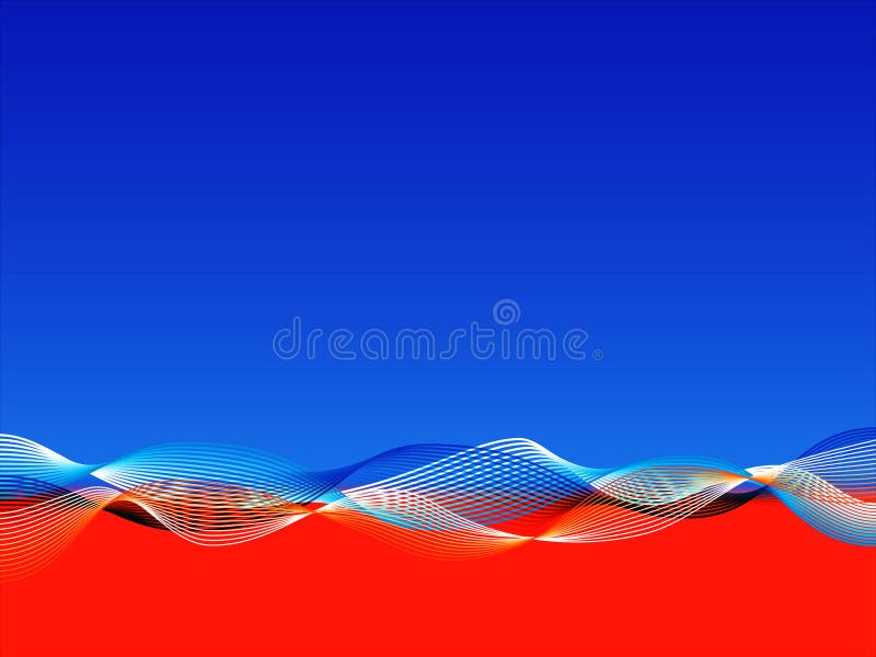 Fond ondulé rouge et bleu illustration de vecteur