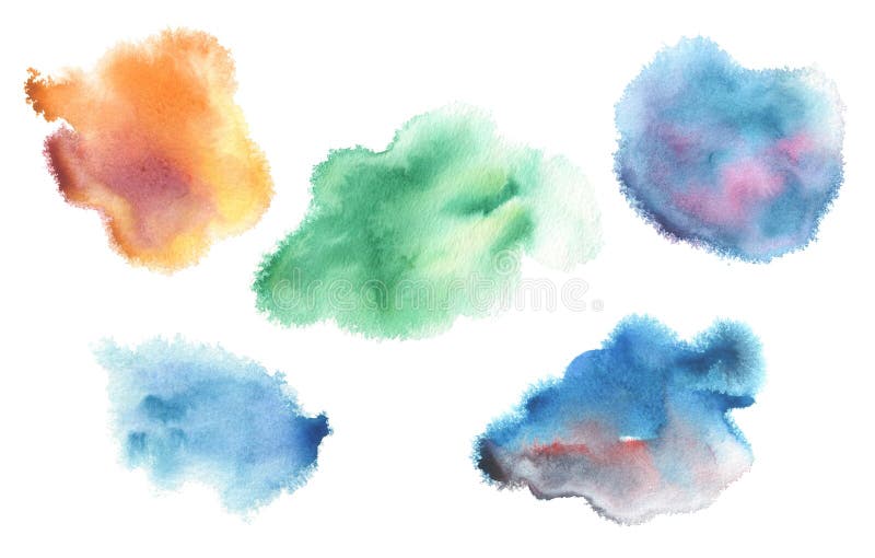 Fond peint par tache bleue abstraite d'aquarelle D'isolement illustration stock Fond peint par tache bleue abstraite d'aquarelle D'isolement illustration stock