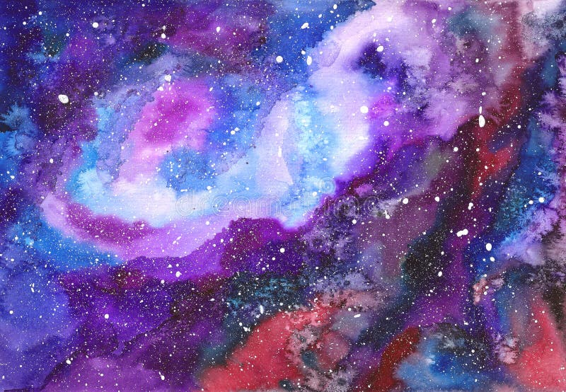 Fond peint à la main abstrait d'aquarelle de l'espace illustration libre de droits Fond peint à la main abstrait d'aquarelle de l'espace illustration libre de droits