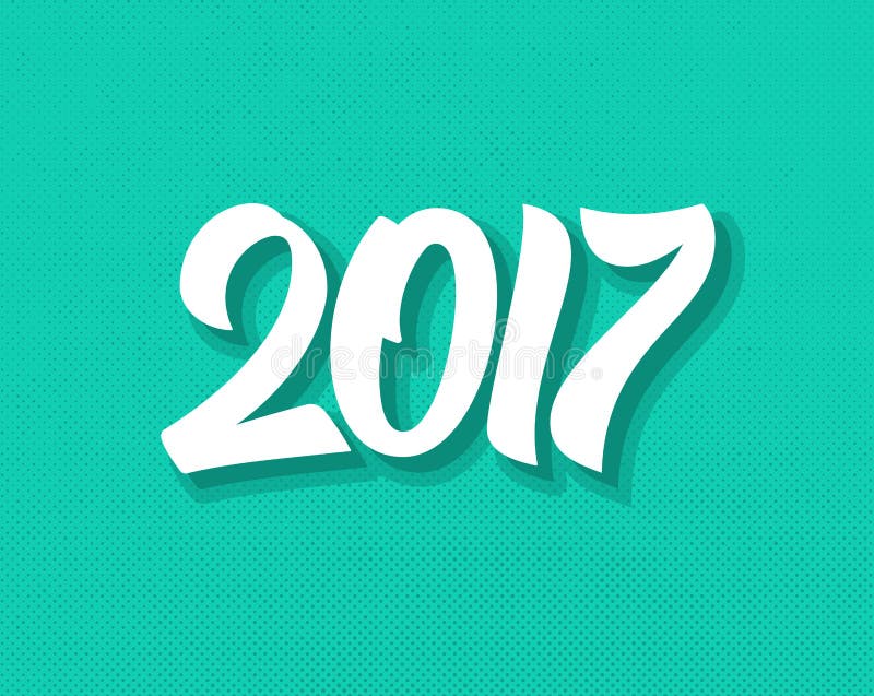 Fond plat de vecteur de la bonne année 2017 rétro illustration de vecteur Fond plat de vecteur de la bonne année 2017 rétro illustration de vecteur