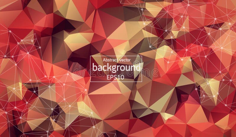 Fond polygonal rouge multi abstrait de l'espace avec les points et les lignes se reliants Molécule polygonale de fond et communic illustration stock Fond polygonal rouge multi abstrait de l'espace avec les points et les lignes se reliants Molécule polygonale de fond et communic illustration stock