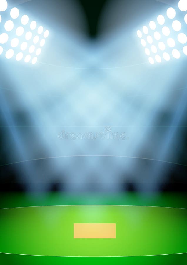 Fond pour le stade de cricket de nuit d'affiches dans le projecteur Vecteur illustration libre de droits Fond pour le stade de cricket de nuit d'affiches dans le projecteur Vecteur illustration libre de droits