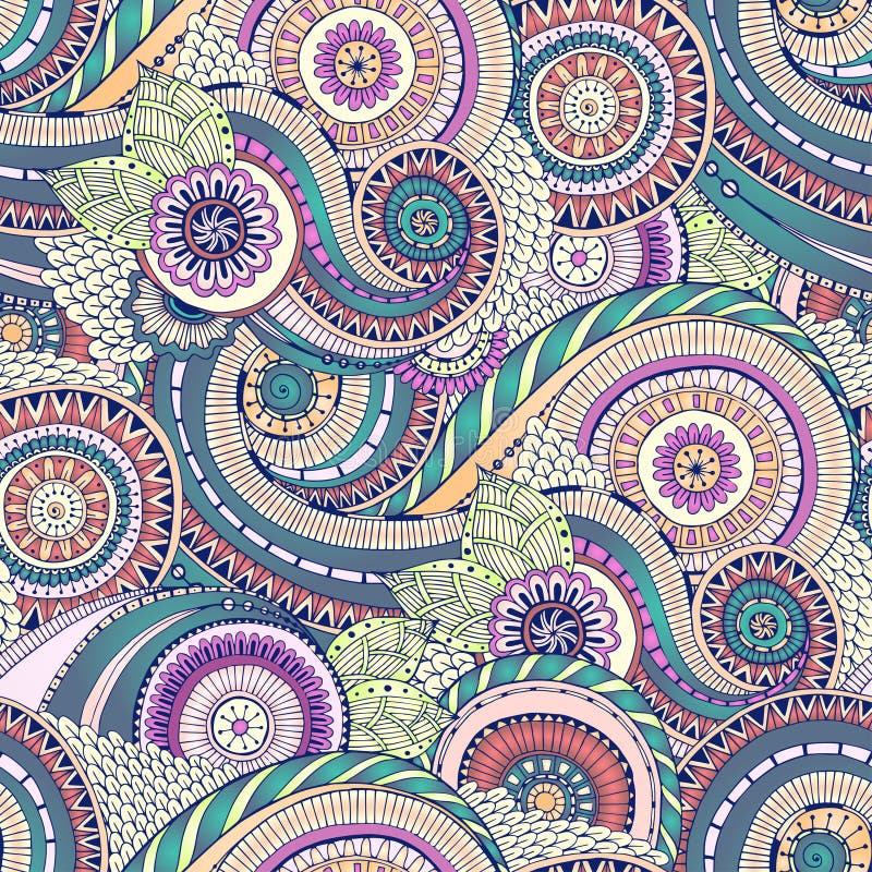 Fond retro cu flori fără sudură în vector. vector illustration