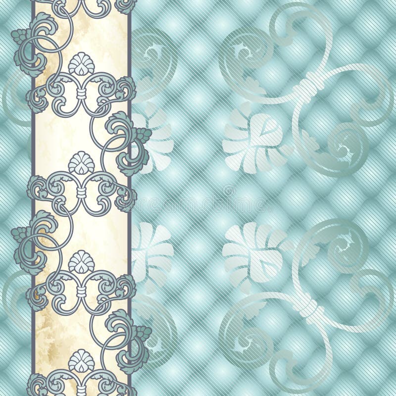 Fond Rococo bleu-clair élégant avec l'ornement illustration libre de droits Fond Rococo bleu-clair élégant avec l'ornement illustration libre de droits