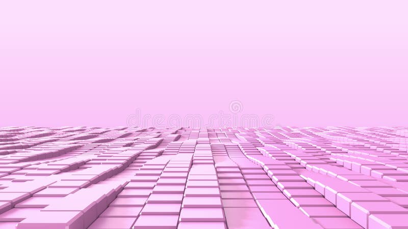 Fond rose abstrait avec des cubes illustartion 3d. Vue en perspective illustration libre de droits
