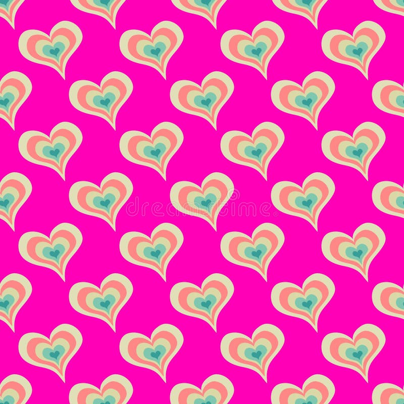 Fond rouge de coeur de modèle de Valentine de jour sans couture coloré du ` s illustration stock Fond rouge de coeur de modèle de Valentine de jour sans couture coloré du ` s illustration stock