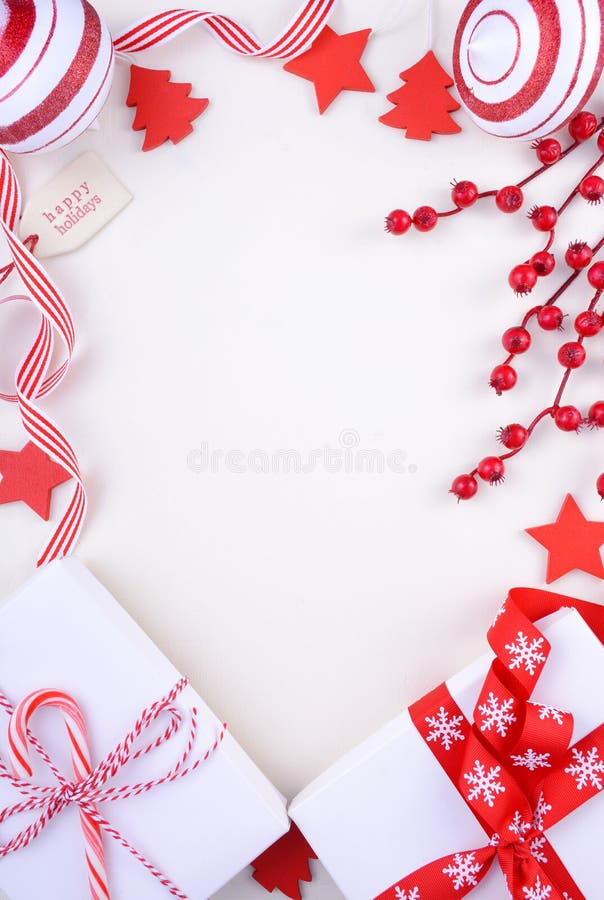 Fond rouge et blanc de fête de vacances de Noël de thème images stock Fond rouge et blanc de fête de vacances de Noël de thème images stock
