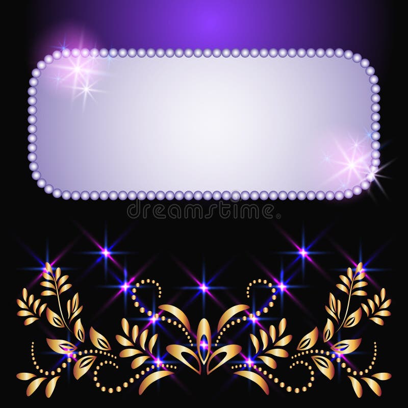 Fond rougeoyant avec les étoiles et l'ornement d'or illustration stock Fond rougeoyant avec les étoiles et l'ornement d'or illustration stock