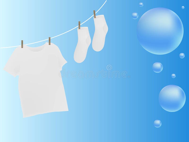 Fond réaliste de blanchisserie de vecteur T-shirt bulles de savon et plan rapproché de structure de fibre illustration de vecteur Fond réaliste de blanchisserie de vecteur T-shirt bulles de savon et plan rapproché de structure de fibre illustration de vecteur