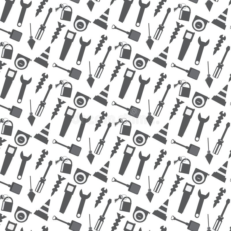 Fond sans couture d'outils de travail de modèle de vecteur illustration stock Fond sans couture d'outils de travail de modèle de vecteur illustration stock