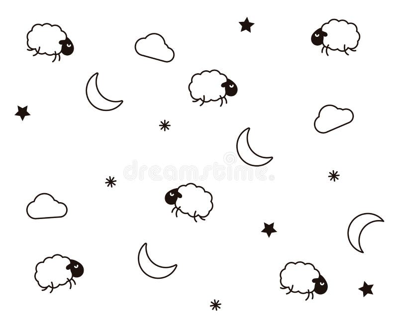 Fond sans couture de modèle de nuit mignonne pour le sommeil heure du coucher d'enfants Dirigez l'illustration de papier peint av illustration de vecteur