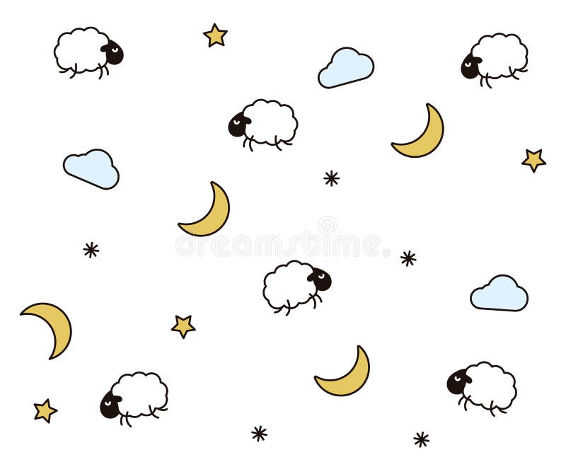 Fond sans couture de modèle de nuit mignonne pour le sommeil heure du coucher d'enfants Illustration de papier peint de vecteur illustration stock