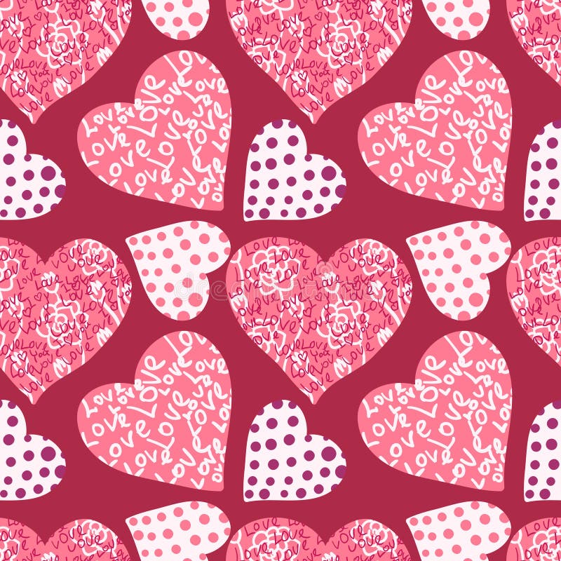 Fond sans couture du jour de valentine illustration stock Fond sans couture du jour de valentine illustration stock