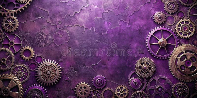 Fond texturé violet avec bronze et mauve. IA générative illustration libre de droits