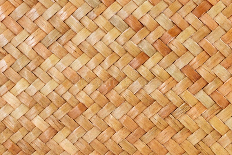 Fond thaïlandais traditionnel de nature de modèle de style de la surface en osier de travail manuel de texture brune d'armure pou
