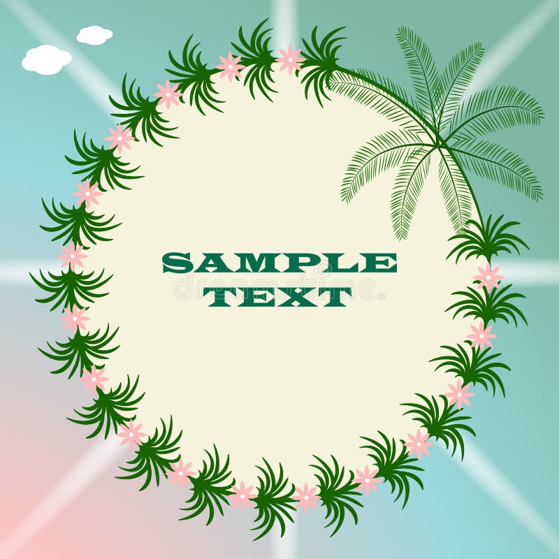 Fond tropical d'été léger avec des palmiers illustration de vecteur Fond tropical d'été léger avec des palmiers illustration de vecteur