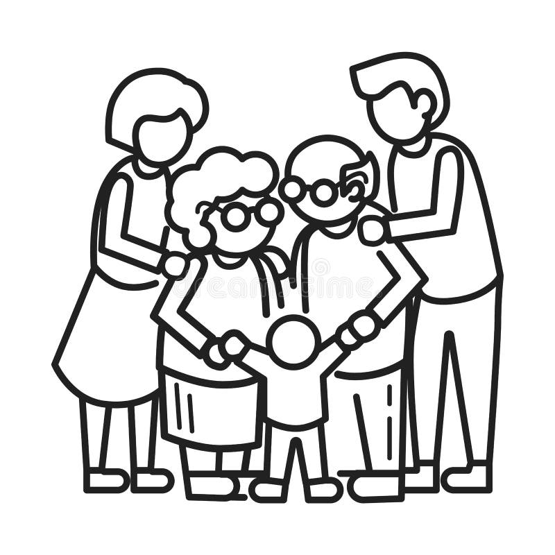 Fond uni heureux de concept de la famille, style d'ensemble illustration libre de droits Fond uni heureux de concept de la famille, style d'ensemble illustration libre de droits