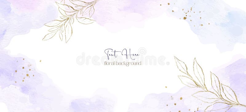 Fond vectorial acustic al artei abstracte cu ramuri aurii în tonuri de liliac pastel. royalty free illustration