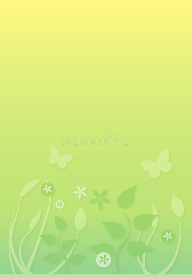 Fond vert mou avec le feuillage et les guindineaux illustration stock