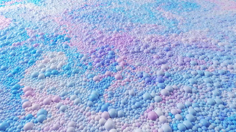 Fond vidéo liquide abstrait. bulles boules particules sphériques se déplaçant dans des flux tourbillonnants multicolores. illustration libre de droits