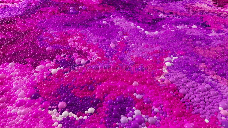 Fond vidéo liquide abstrait. bulles boules particules sphériques se déplaçant dans les flux de mixage multicolores. illustration stock