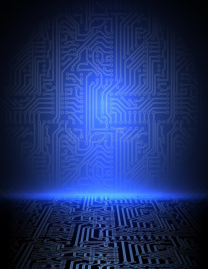 Vector blue 3d background made of circuit board. Vector blue 3d background made of circuit board