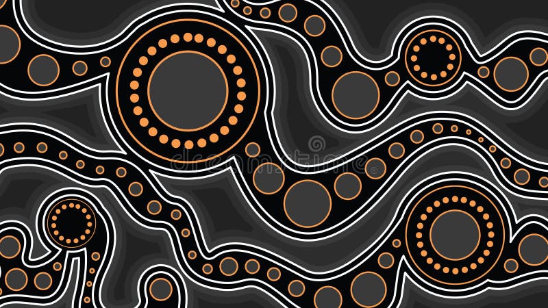 Fondo aborigeno di vettore di arte, concetto del collegamento