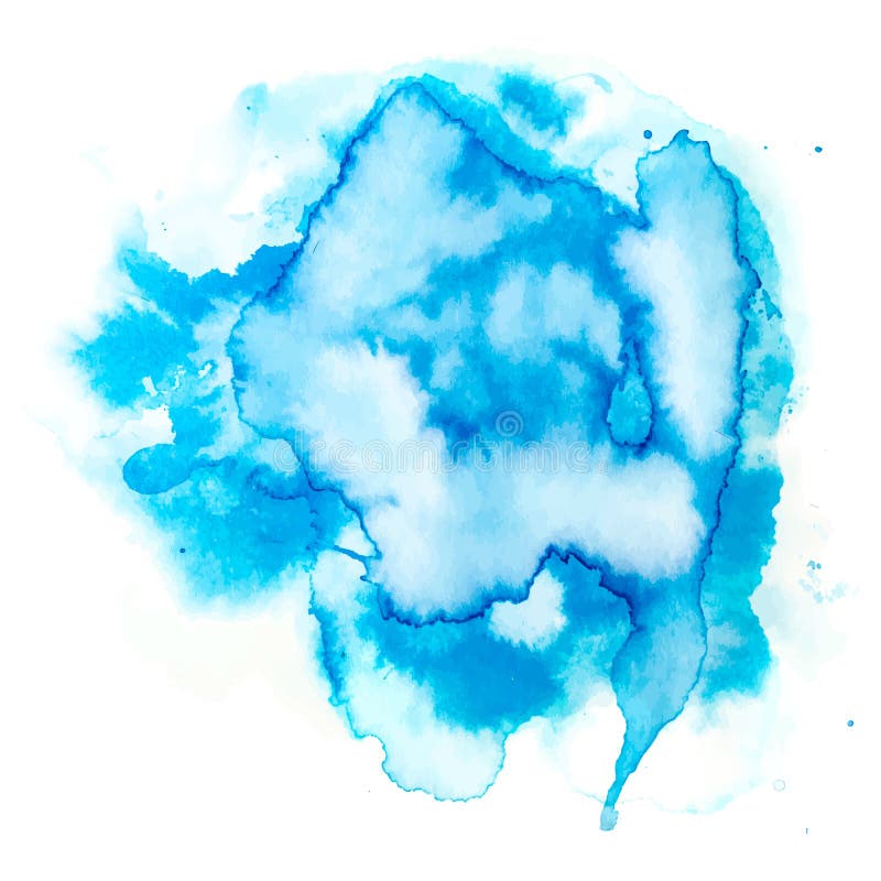 Fondo abstracto colorido del vector Mancha azul suave de la acuarela Pintura de la acuarela