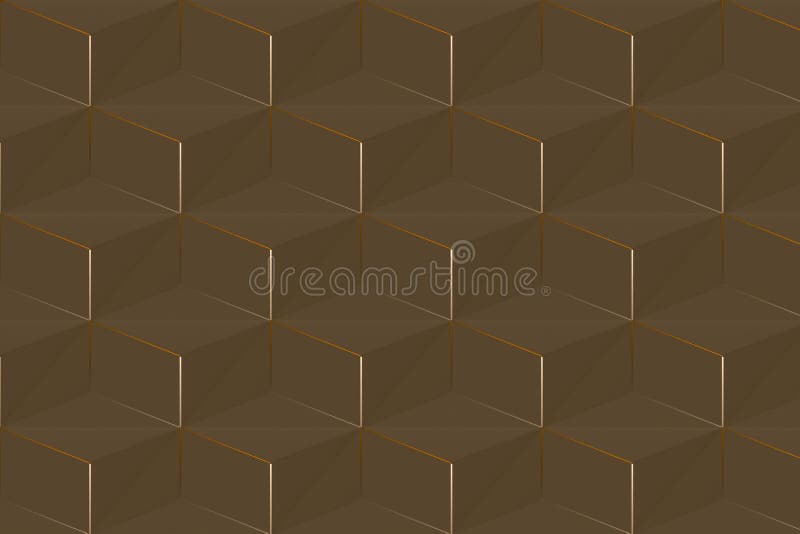 Fondo abstracto con formas cúbicas marrones stock de ilustración