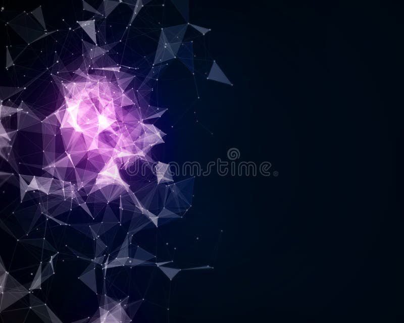 Illustration of background with triangle particles. Illustration of background with triangle particles