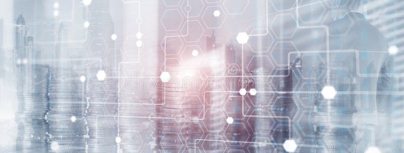 Fondo abstracto con líneas y puntos conectados. fondo digital futurista para la ciencia empresarial y fotografía de archivo libre de regalías