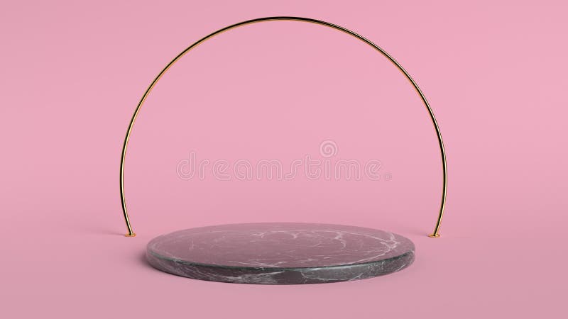 fondo abstracto 3d rendir Plataforma rosada para la exhibición del producto Lugar interior del podio Plantilla en blanco de la de