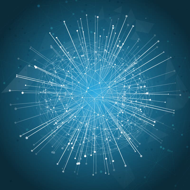 Fondo abstracto de la red del globo con las líneas y los puntos de conexión