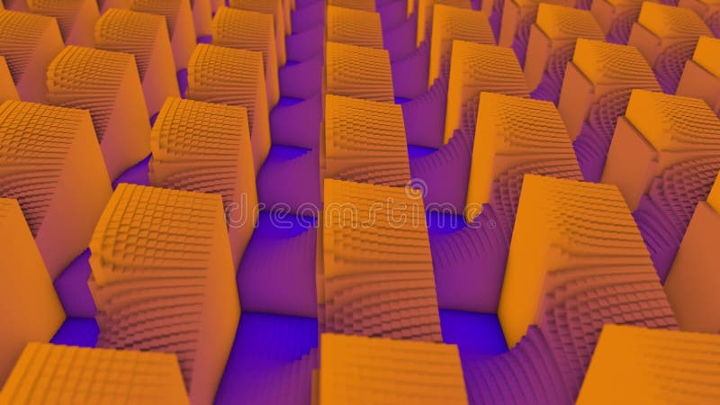 Fondo abstracto de los cubos coloreados en el suelo Animación Animación abstracta multicolor de cubos coloridos en movimiento stock de ilustración