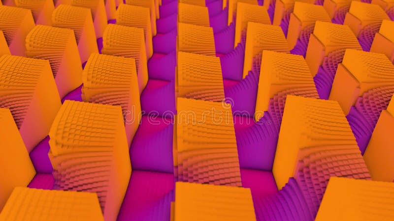 Fondo abstracto de los cubos coloreados en el suelo Animación Animación abstracta multicolor de cubos coloridos en movimiento ilustración del vector