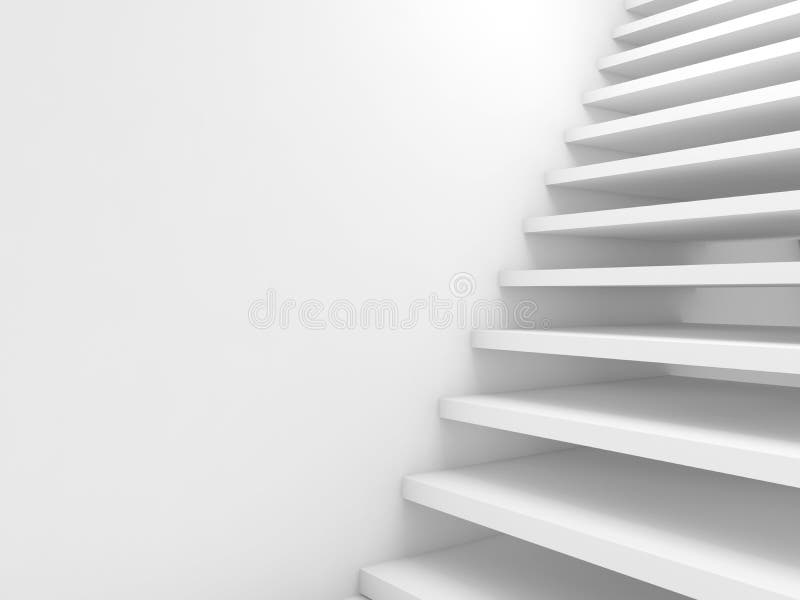 Fondo abstracto del CG, escaleras blancas vacías ilustración del vector Fondo abstracto del CG, escaleras blancas vacías ilustración del vector