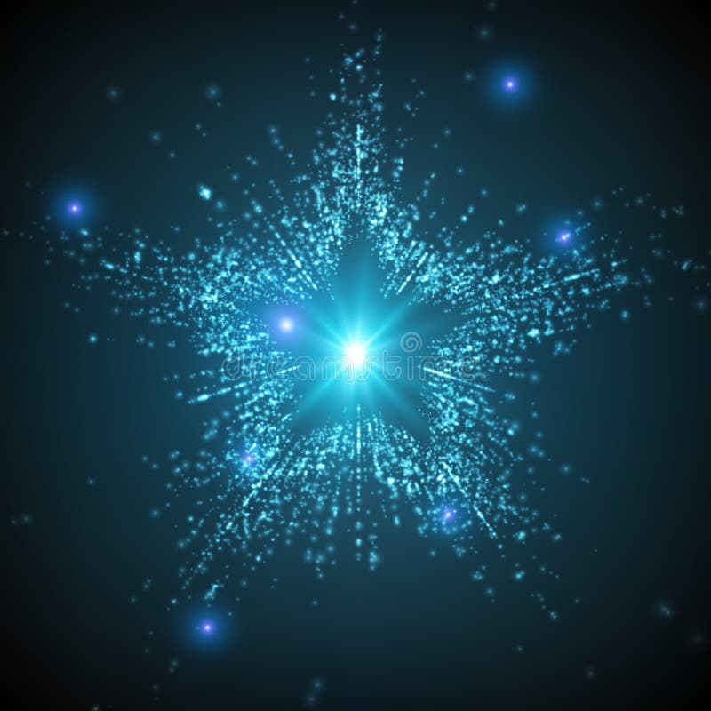 Abstract vector space background. Christmas star. Explosion of glowing particles. Futuristic technology style. Elegant background for business presentations or gift cards.EPS10. Abstract vector space background. Christmas star. Explosion of glowing particles. Futuristic technology style. Elegant background for business presentations or gift cards.EPS10