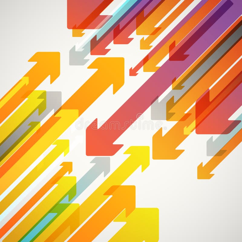 Fondo abstracto del vector de diversas flechas del color stock de ilustración