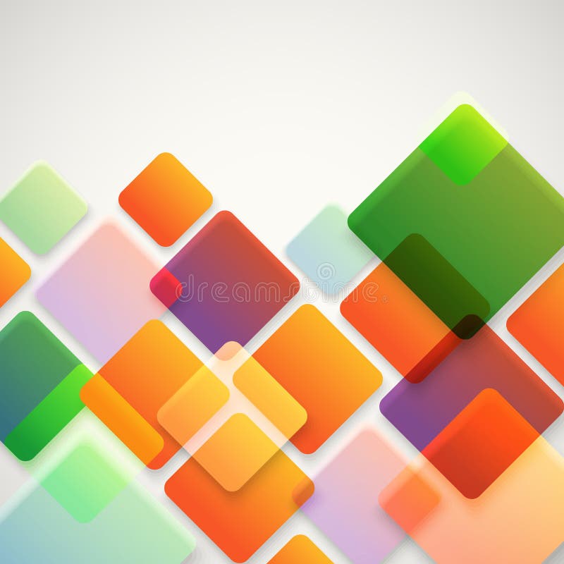 Fondo abstracto del vector de diversos cuadrados del color stock de ilustración