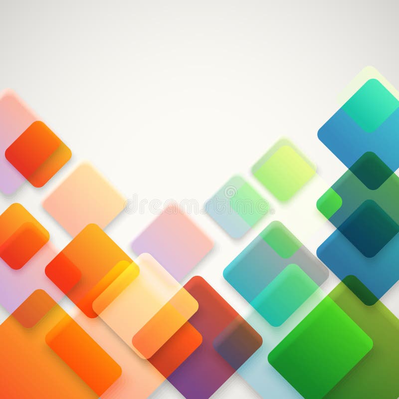 Fondo abstracto del vector de diversos cuadrados del color ilustración del vector